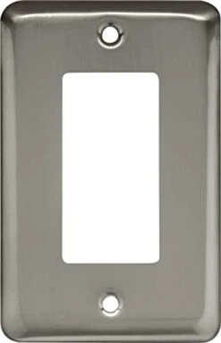 Stamped Round Single Decorator Wall Plate Satin Nickel