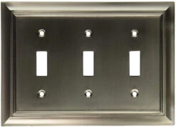 Brainerd - Architectural Triple Switch Wall Plate - Brushed Satin Nickle - 64174