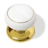 Liberty 1-15/16" Ceramic Knob White With Brass Base