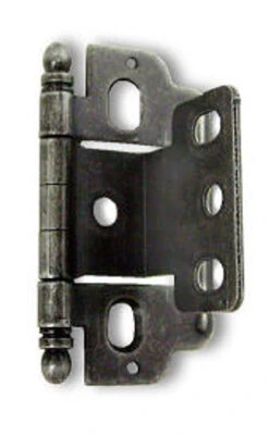 Amerock Wrap-Around Single Hinge For 1/2" To 9/16" Door Mounted Flush Wrought Iron Finish 1 1/2"