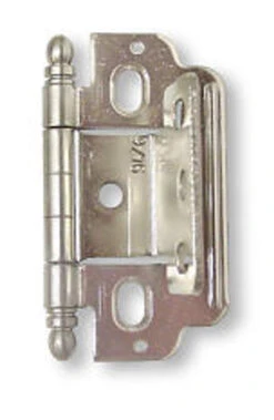 Amerock Wrap-Around Single Hinge For 1/2" To 9/16" Flush Doors Sterling Nickel 1 1/2"